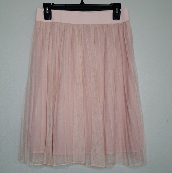 Metrowear Pull On Tulle Skirt Blush Pink Sparkle Elastic Waist Petite Medium - Picture 4 of 12